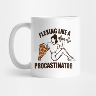 "Flexing like a Procrastinator" Funny Gym Mug